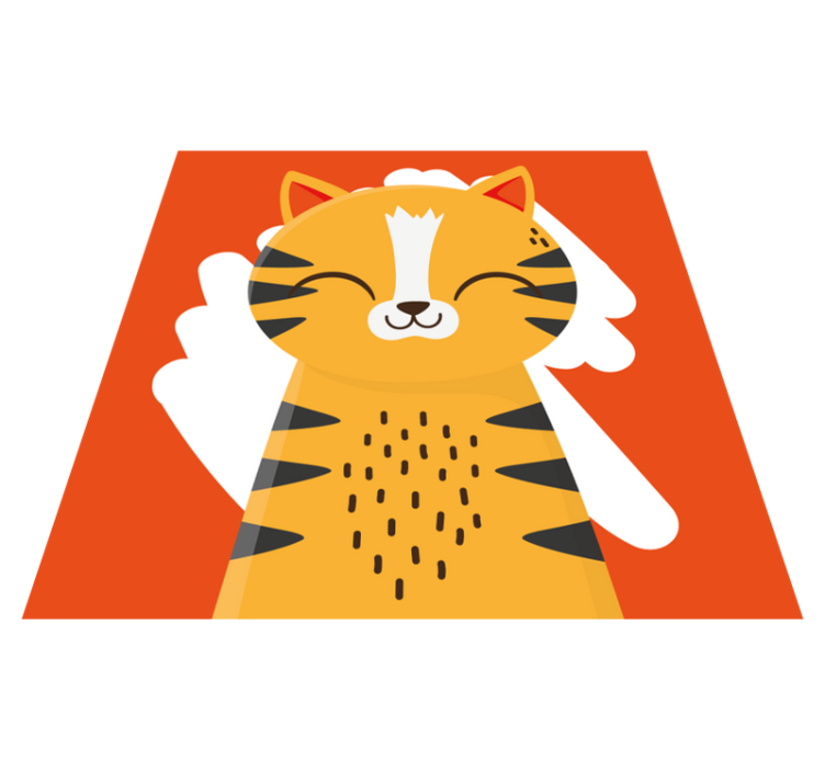 Orange katt med svarta ränder sovrumsmatta - Tenstickers