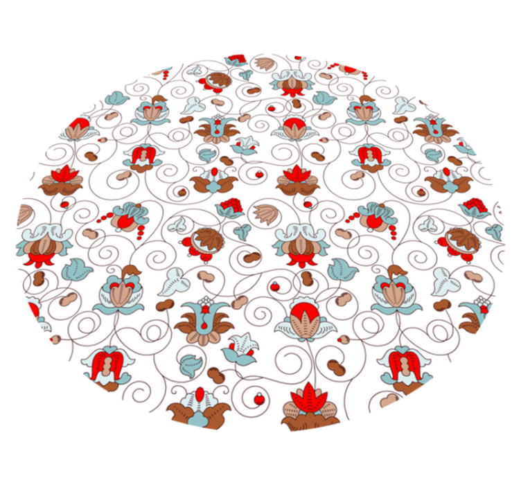 Vinylmatta blommor och växter cirkulär botanisk spiral - Tenstickers