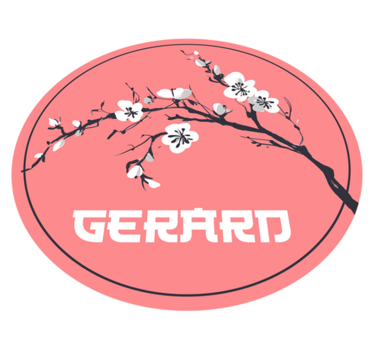 Sakura japanska blommor med namn anpassad matta - Tenstickers