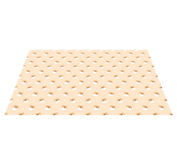 Söt hund ansikte tecknad djur matta - Tenstickers