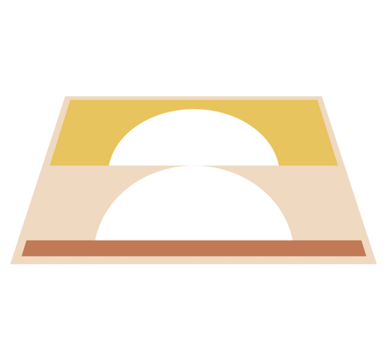 Två geometriska konstmattor i halvcirklar - Tenstickers