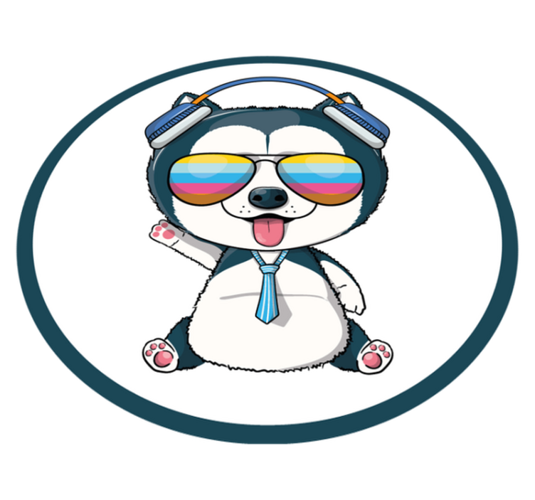 Cool hundkaraktär Vinylmatta Barn - Tenstickers