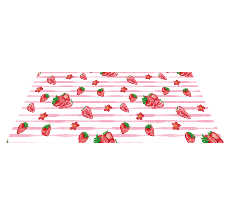 Sömlösa jordgubbar på randig golvmatta - Tenstickers