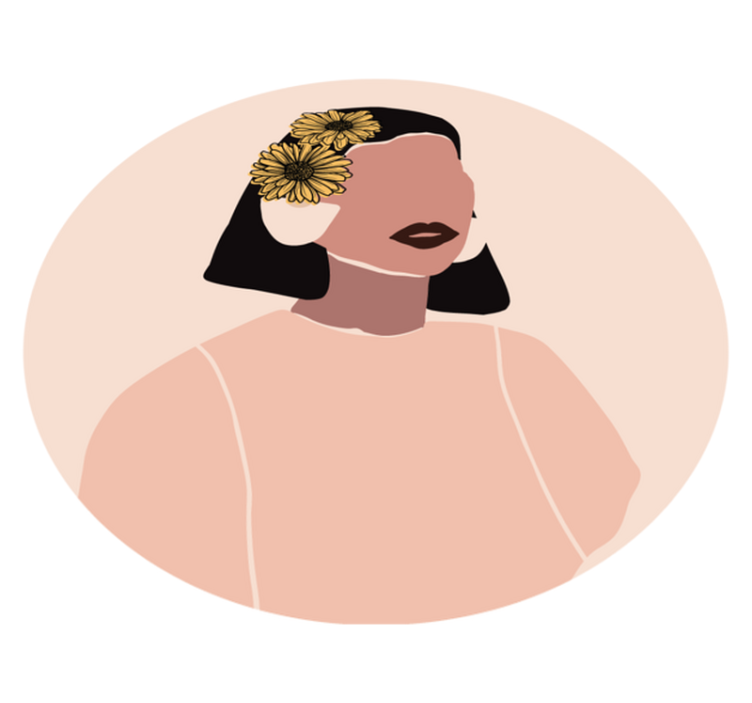 Blommigt porträtt Vinylmatta blommor och växter - Tenstickers