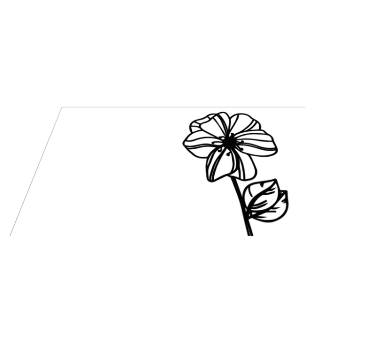 Elegant svartvit design Vinylmatta blommor och växter - Tenstickers