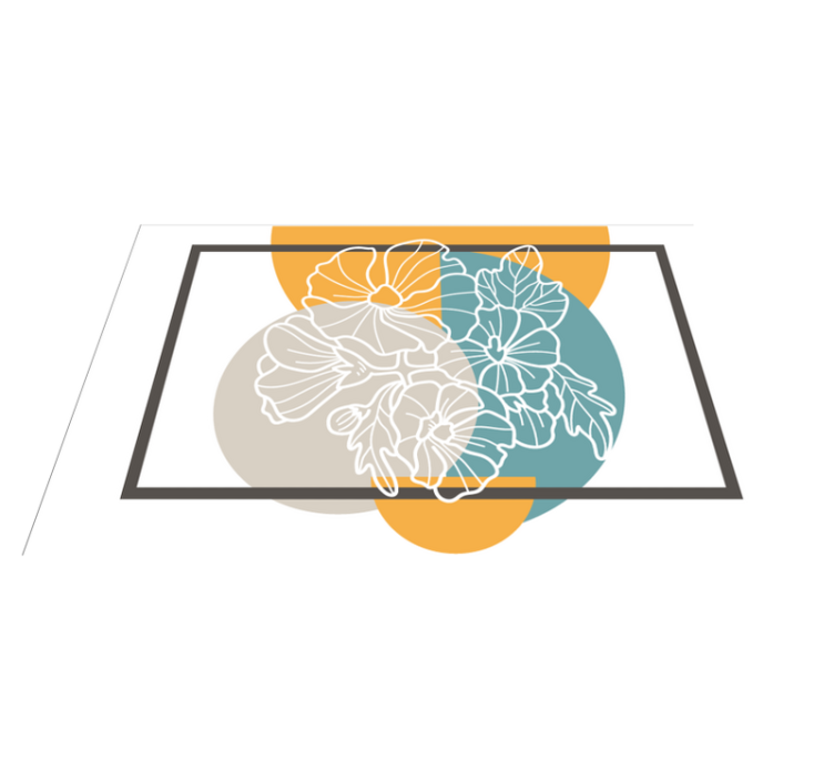 Modern blommig accent Vinylmatta blommor och växter - Tenstickers