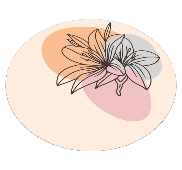 Lilja blommig accent Vinylmatta Cirkulär - Tenstickers