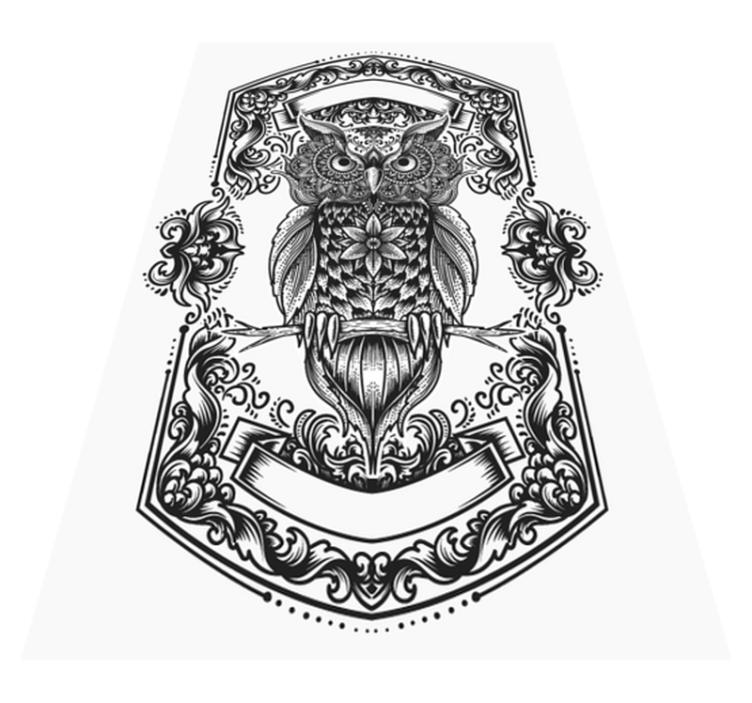 Intrikat ugglemotiv Vinylmatta Mandala - Tenstickers