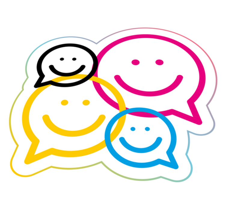 Smiley-ansiktesamling Vinylmatta Ungdom - Tenstickers