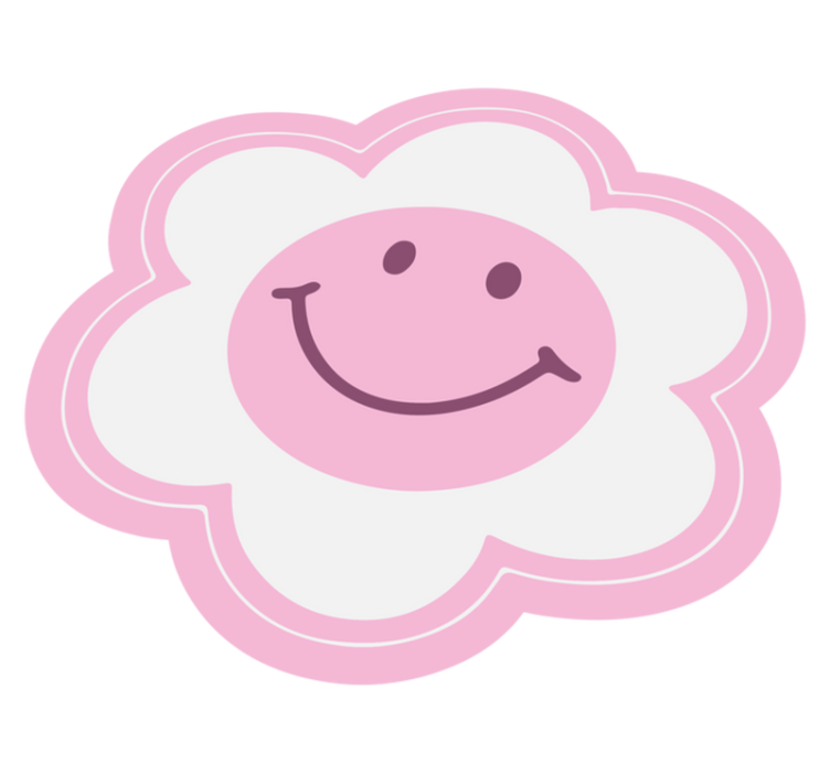 Smiley blommiga emblem Vinylmatta Ungdom - Tenstickers