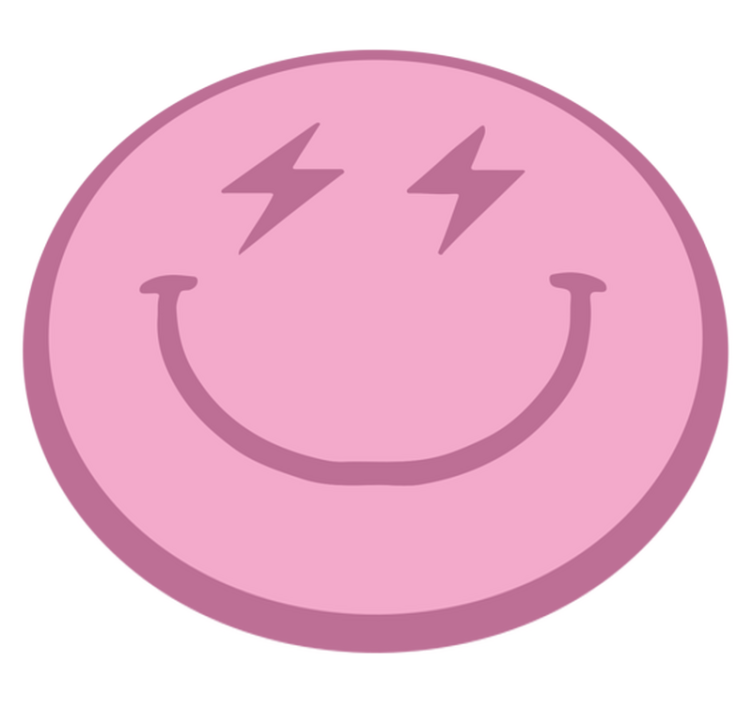 Rosa blixt smiley face modern matta - Tenstickers