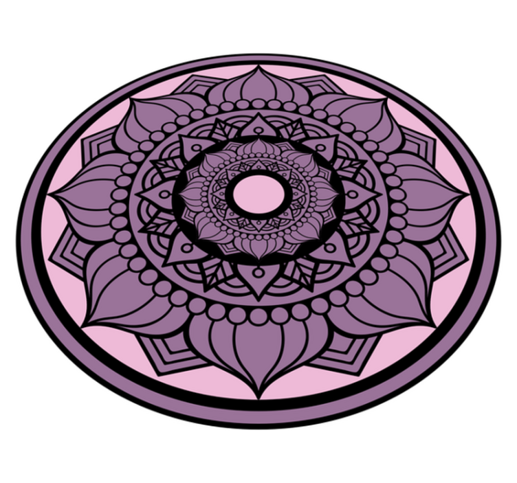 Cirkulärt blommönster Vinylmatta Mandala - Tenstickers