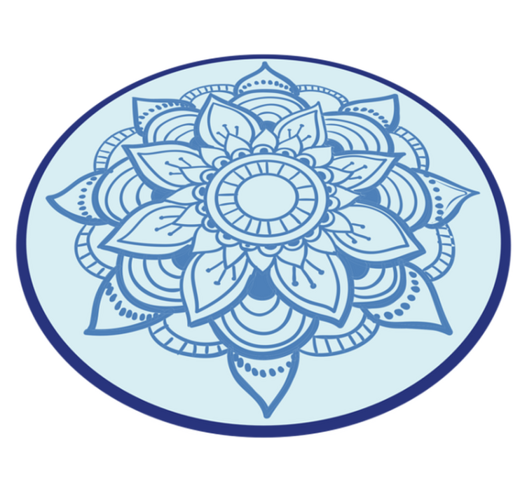 Intrikat blommotiv Vinylmatta Mandala - Tenstickers