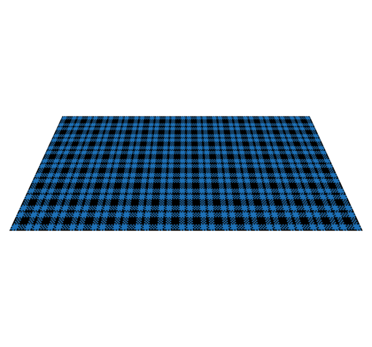 Blå och svart mönstrad rektangulär matta - Tenstickers