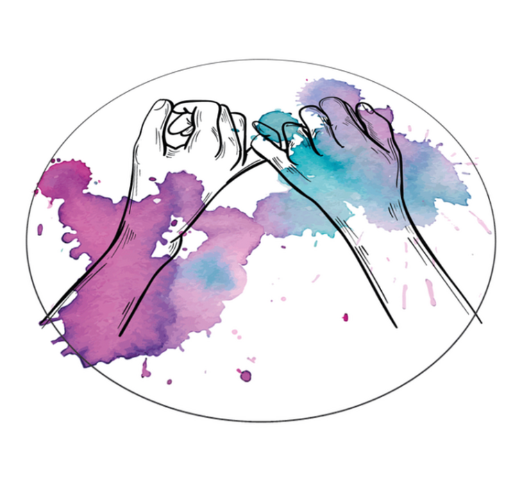 Händerna sammanflätade Vinylmatta Ungdom - Tenstickers