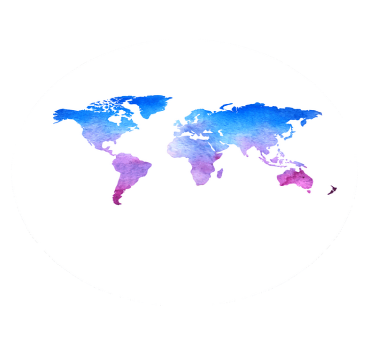 Cirkulär akvarellstruktur. Vinylmatta Världskarta - Tenstickers