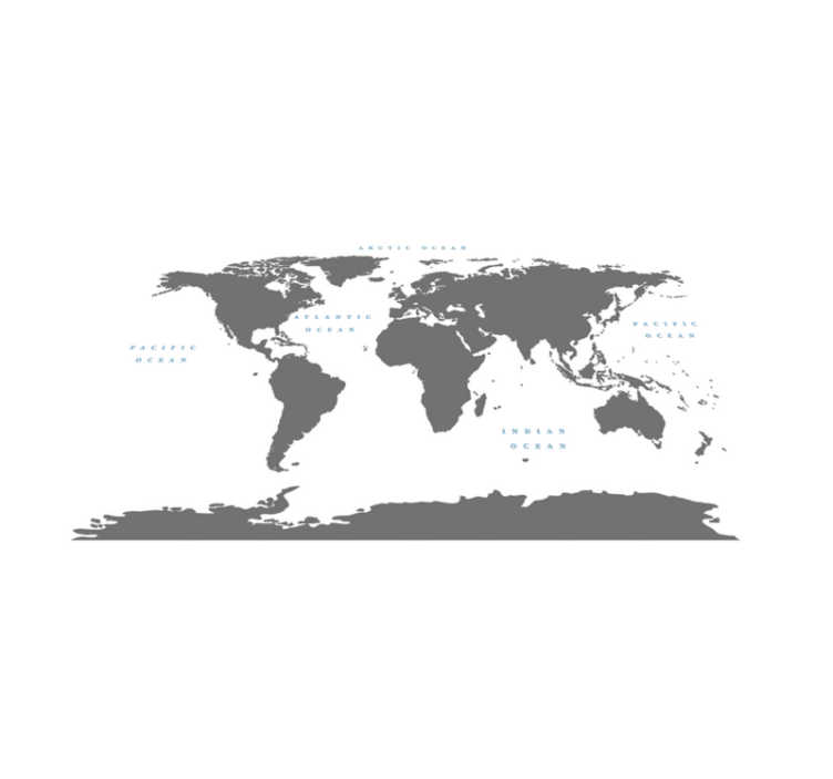 Stiliserad världskarta Vinylmatta Vardagsrum - Tenstickers