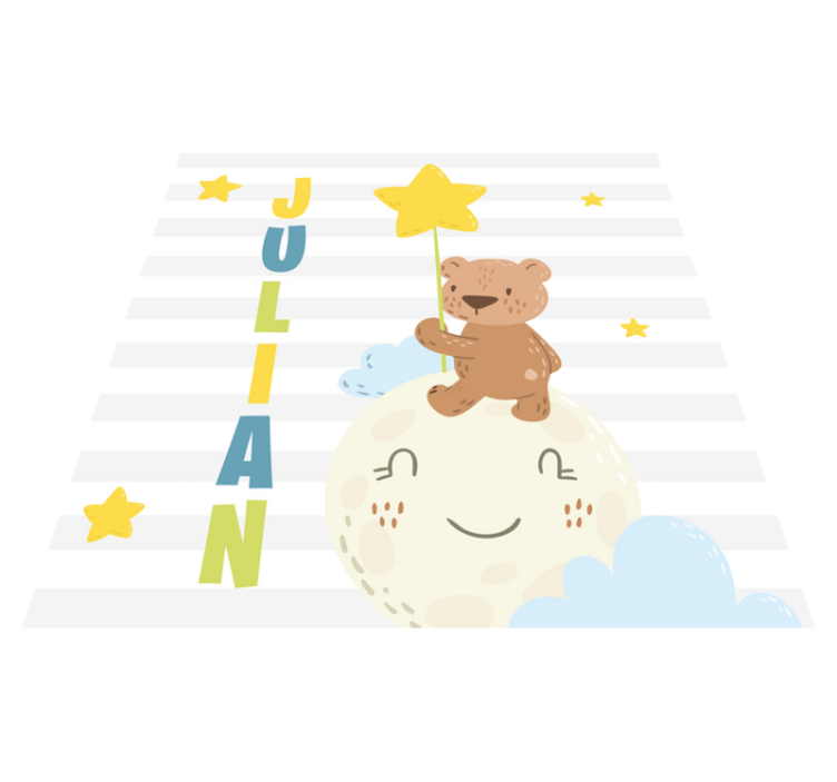 Björn med stjärna Vinylmatta namn - Tenstickers