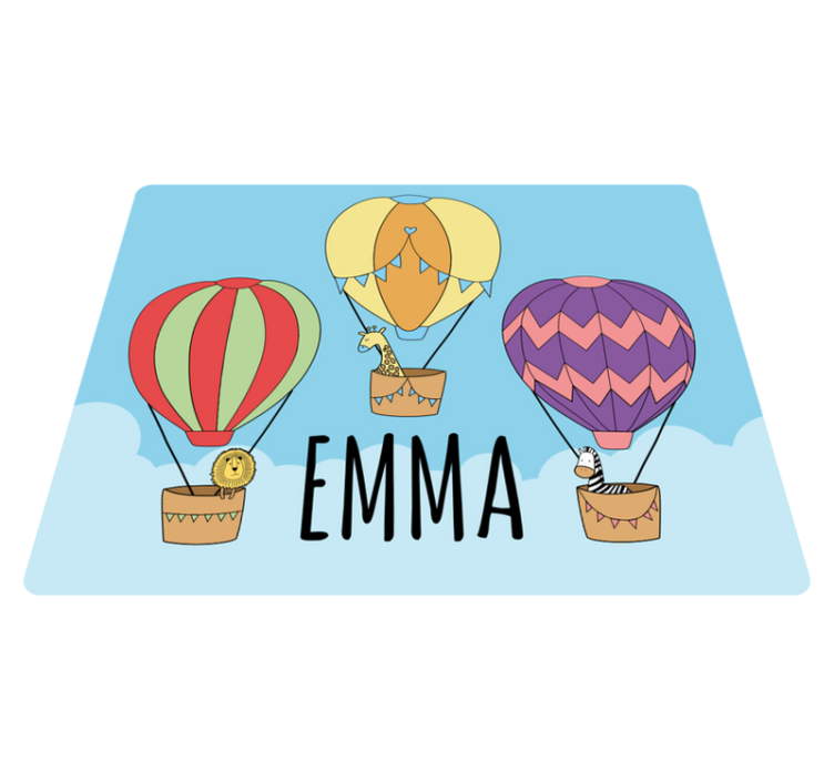 Färgglada heta luftar Vinylmatta namn - Tenstickers