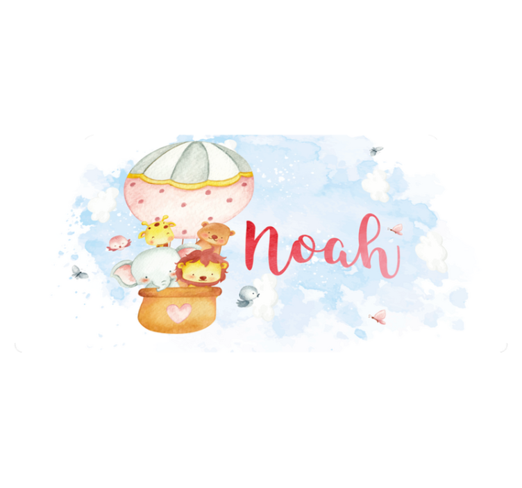 Ballongäventyr med namn Vinylmatta daghem - Tenstickers