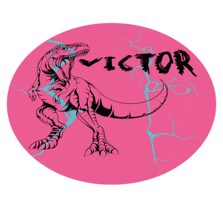 Rosa t-rex med namn Andra Vinylmattor - Tenstickers