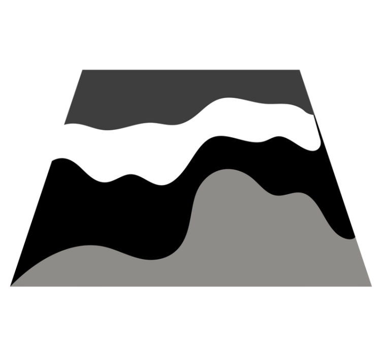 Vågiga kontrastmönster Vinylmatta minimalistisk - Tenstickers