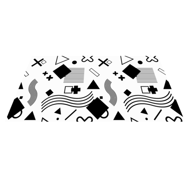 Svarta mönster Vinylmatta geometrisk - Tenstickers