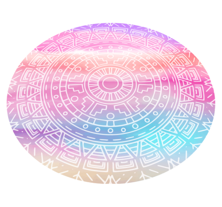 Livligt geometriskt element Vinylmatta Mandala - Tenstickers