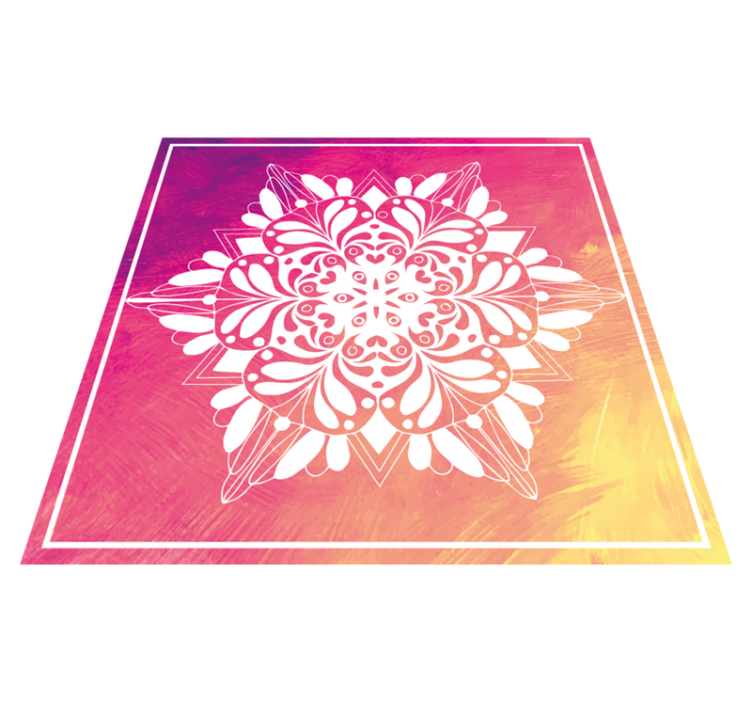Utarbetat botaniskt arrangemang Vinylmatta Mandala - Tenstickers