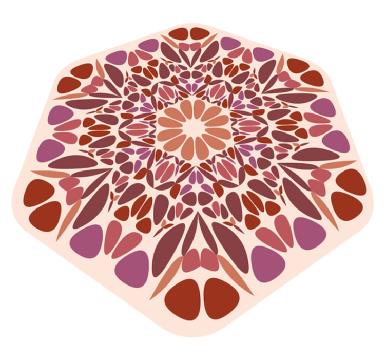 Livligt blommigt element Vinylmatta Mandala - Tenstickers