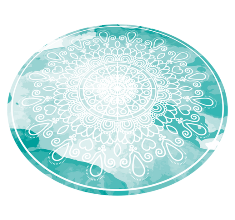 Eleganta akvarelltoner Vinylmatta Mandala - Tenstickers