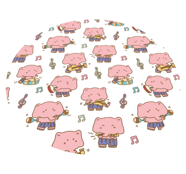 Musikalisk elefantkul Vinylmatta djur - Tenstickers