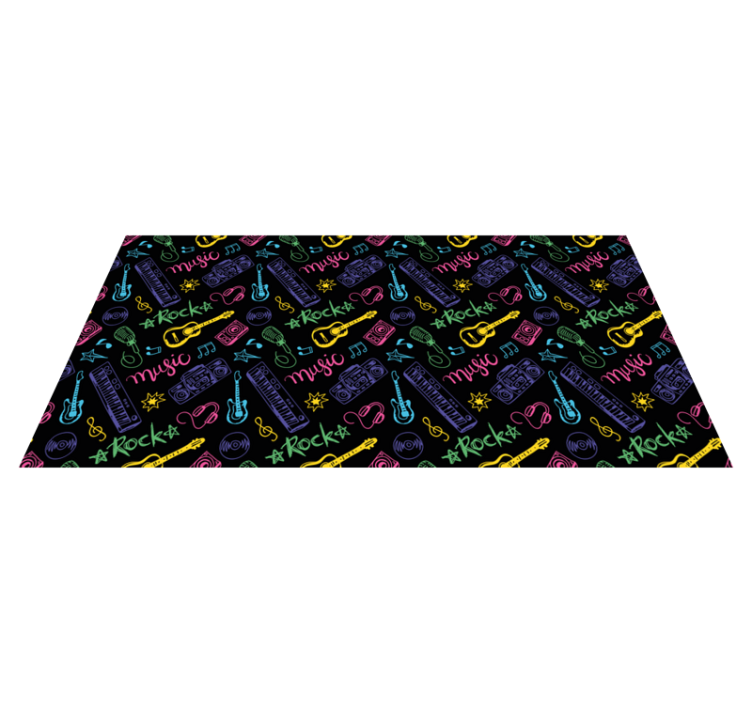 Rockmusikmönster Andra Vinylmattor - Tenstickers