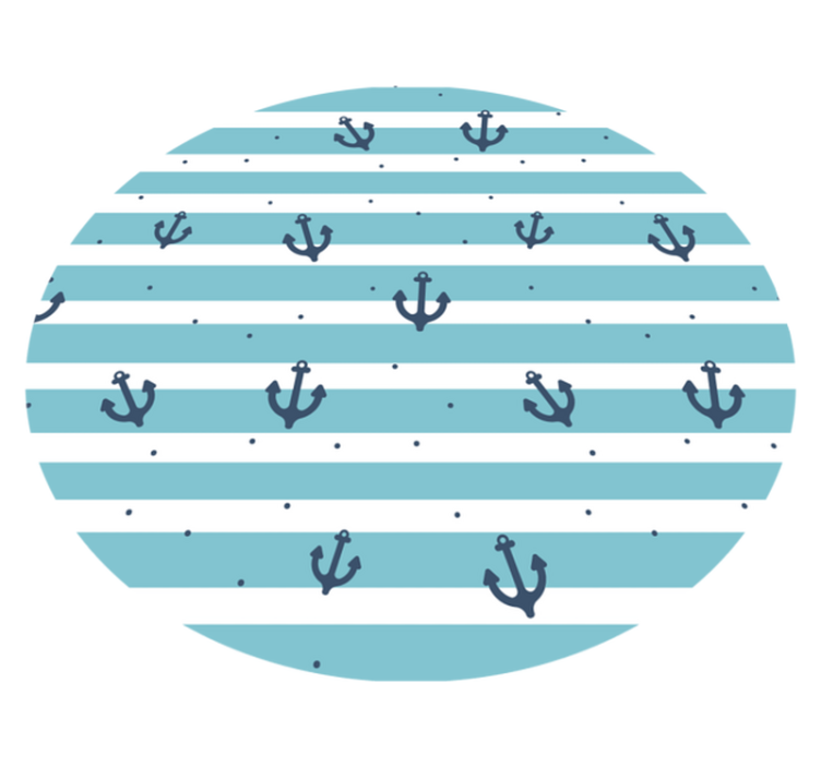 Blå maritima ränder Vinylmatta badrum - Tenstickers