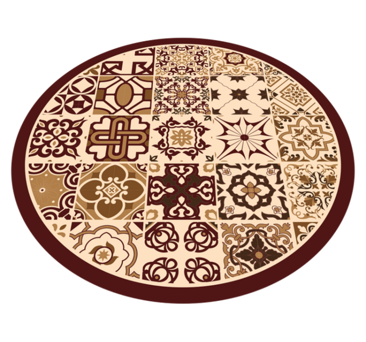 Bruna spanska stil kakel badrum vinyl matta - Tenstickers