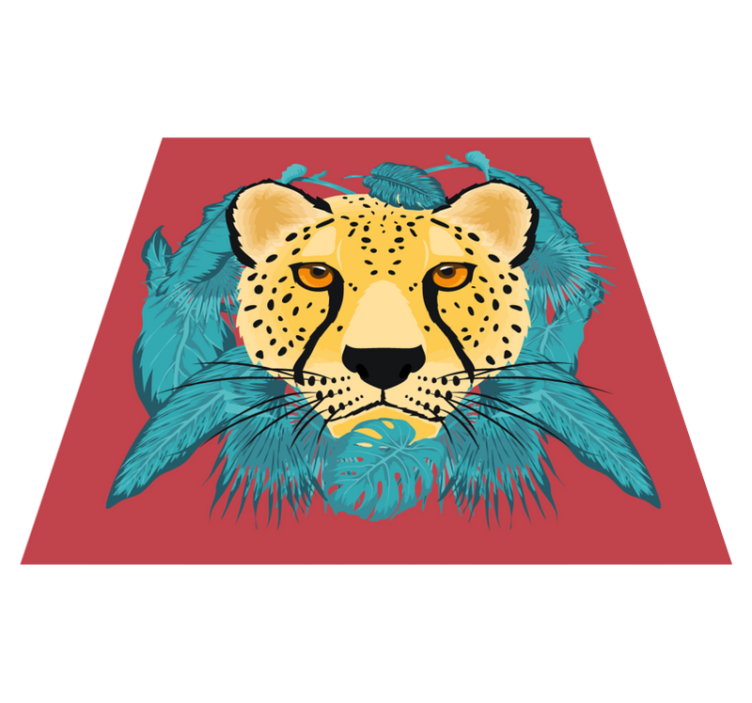 Leopard grafisk djurmatta i orientalisk stil - Tenstickers