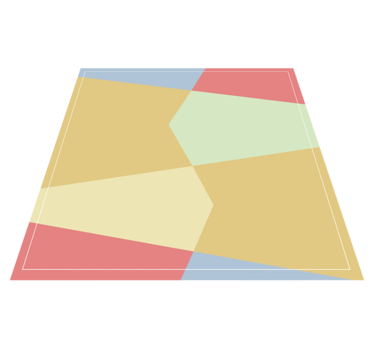 Pastell geometrisk färgblock fyrkantig vinylmatta - Tenstickers