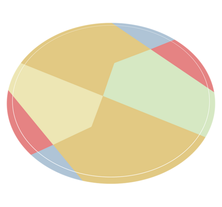 Pastell geometriska färg blockerar cirkulär matta - Tenstickers