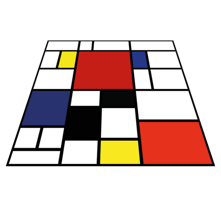 Abstrakt färgblock kvadratisk vinylmatta - Tenstickers