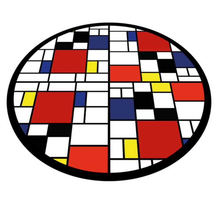 Vinylmatta modern färgblocklayout - Tenstickers