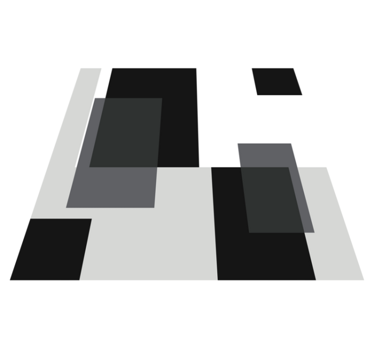 Monokrom fyrkantig layout Vinylmatta minimalistisk - Tenstickers