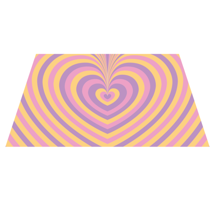 Psykedelisk groovy heart modern matta - Tenstickers