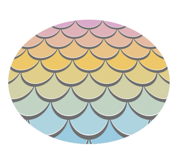 Färgglada fiskfjäll vinylmatta - Tenstickers