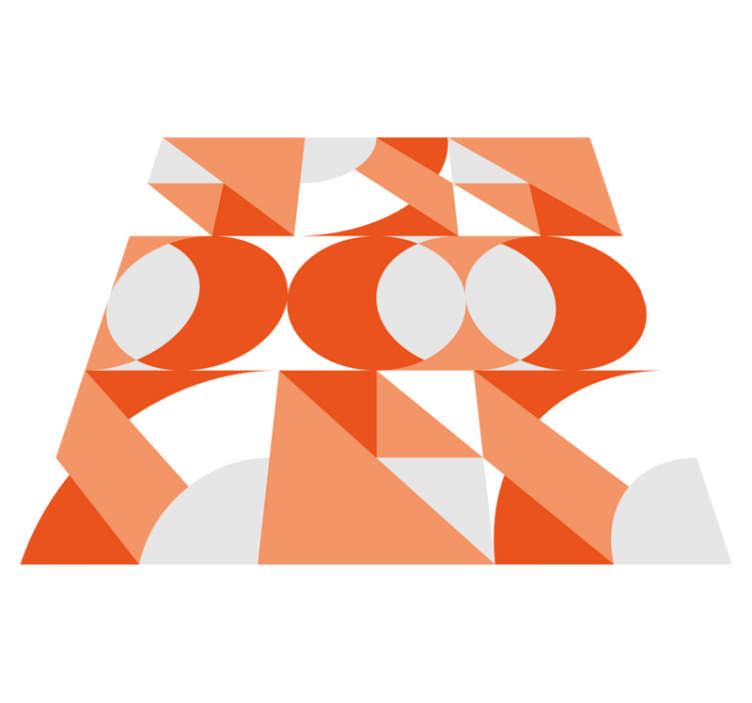 Retro geometriskt motiv Vinylmatta geometrisk - Tenstickers