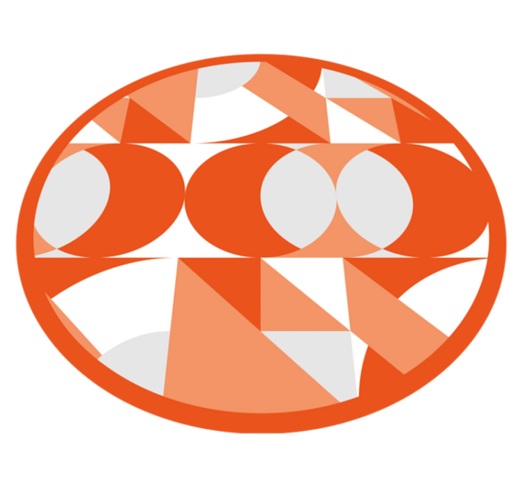 Orange retromönster Vinylmatta geometrisk - Tenstickers