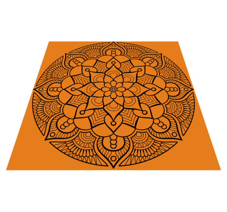 Orange mandalamönster Vinylmatta Mandala - Tenstickers