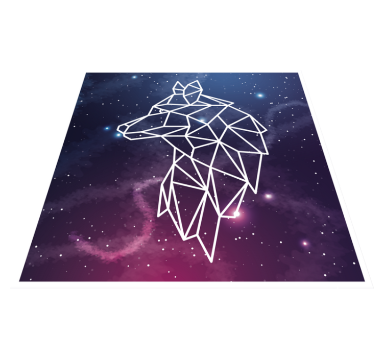 Multicolor cosmos wolf etnisk matta - Tenstickers