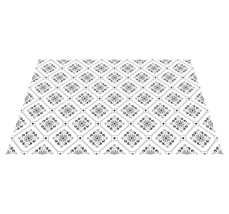 Elegant svart och vitt Vinylmatta kakeleffekt - Tenstickers