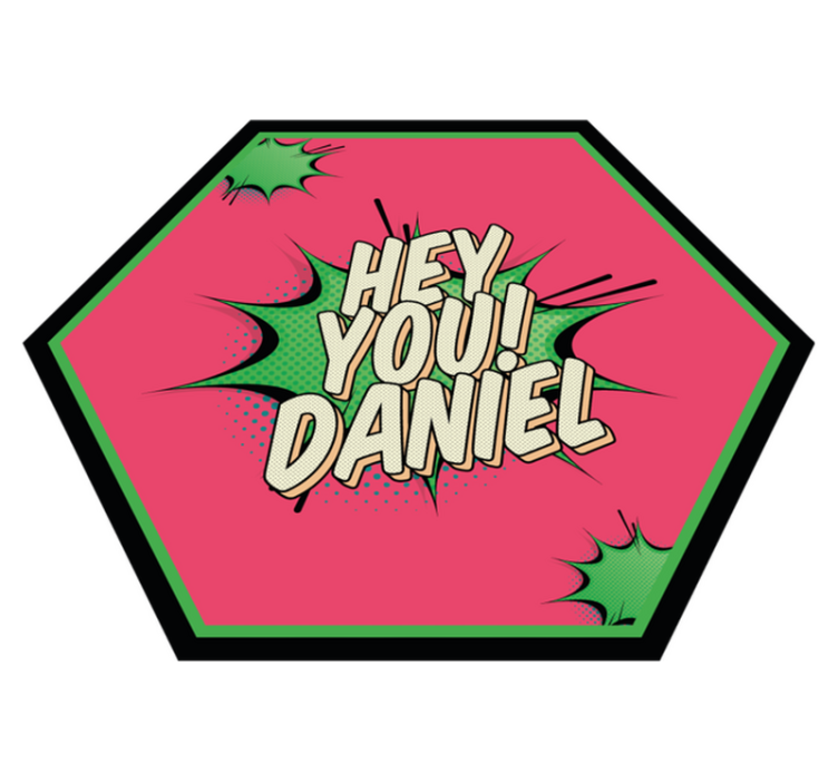 Hälsning i komisk stil Vinylmatta namn - Tenstickers