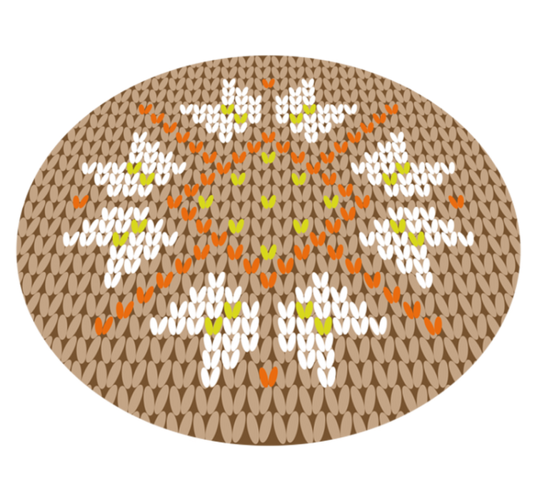 Blommig beige matta i naturlig fiberstruktur - Tenstickers